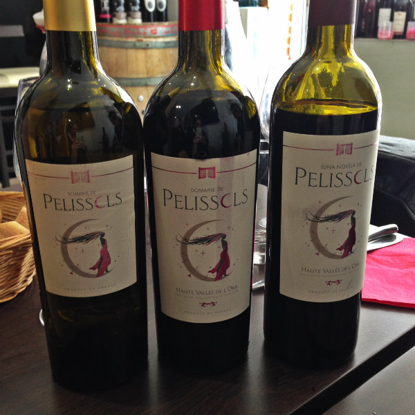Une partie de la gamme de vins du Domaine de Pelissols